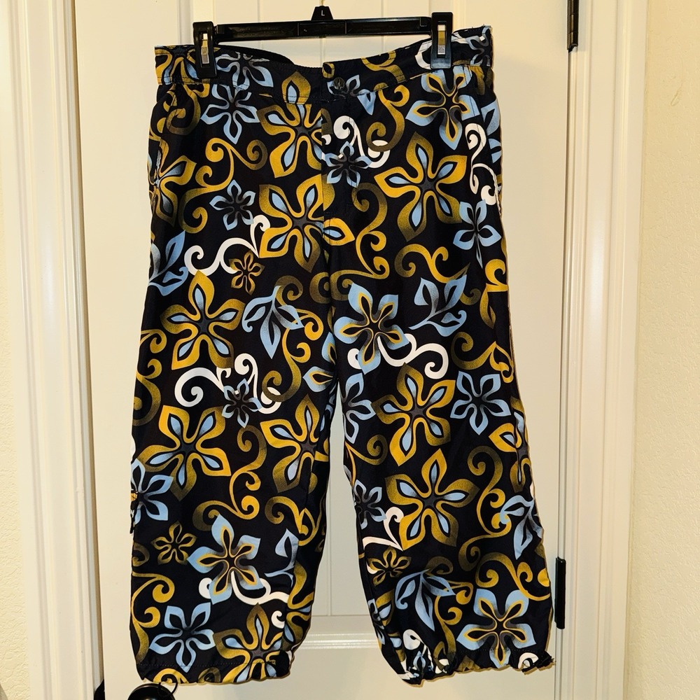 Vintage prAna Y2K Floral Mountain Bike Knickers Made in USA Womens Medium Padded